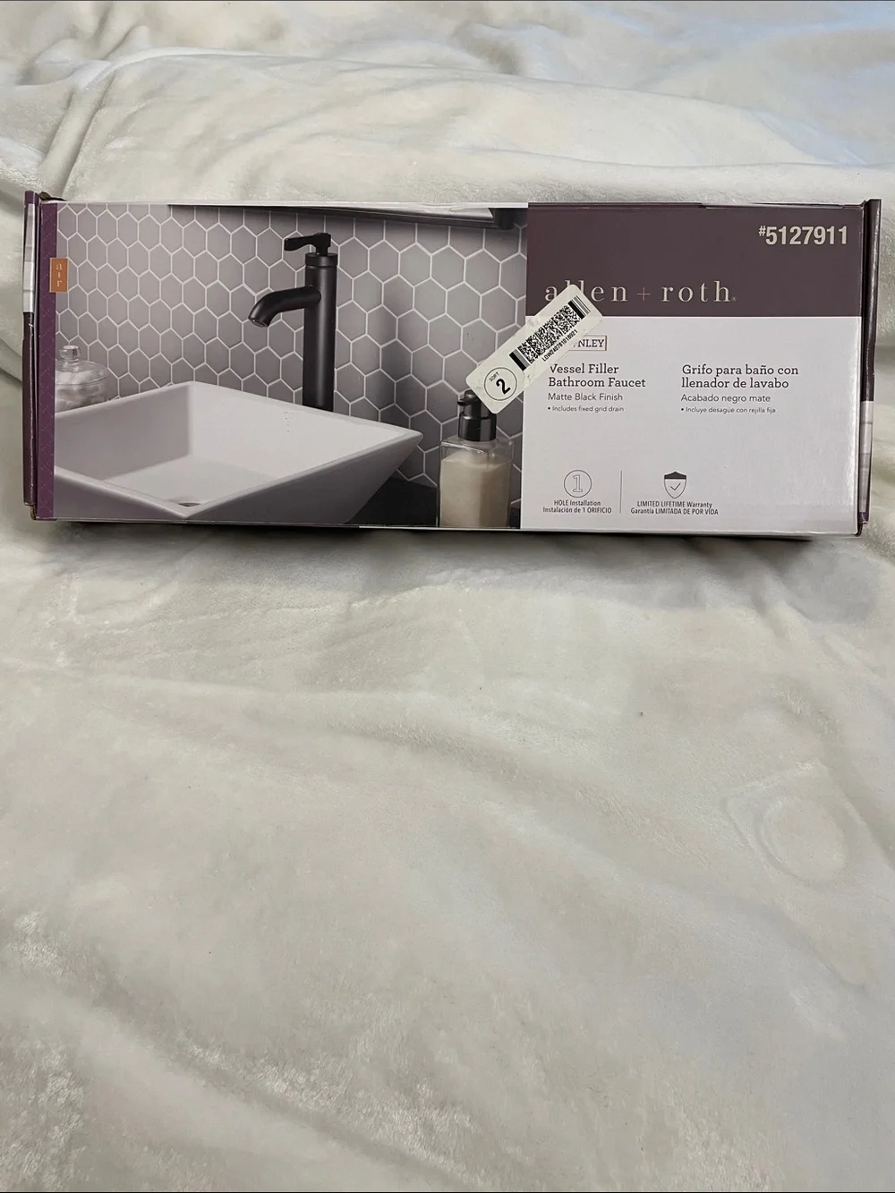 Allen+Roth Matte  Black Vessel Filler Bathroom Faucet